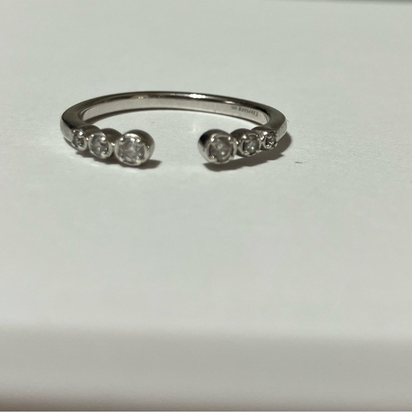 Keepsake Open Ring with Diamonds in Sterling Silver - Picture 3 of 6